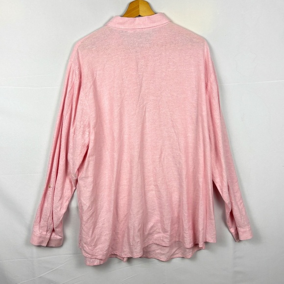 Susan Graver Womens Linen LongSleeve Tunic Button Up Shirt 2X Breathable Coastal - Picture 2 of 7